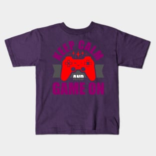 Keep Calm And Game On Kids T-Shirt